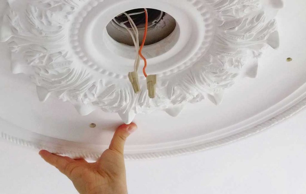 How To Install A Ceiling Medallion, Install Light Fixture Medallion
